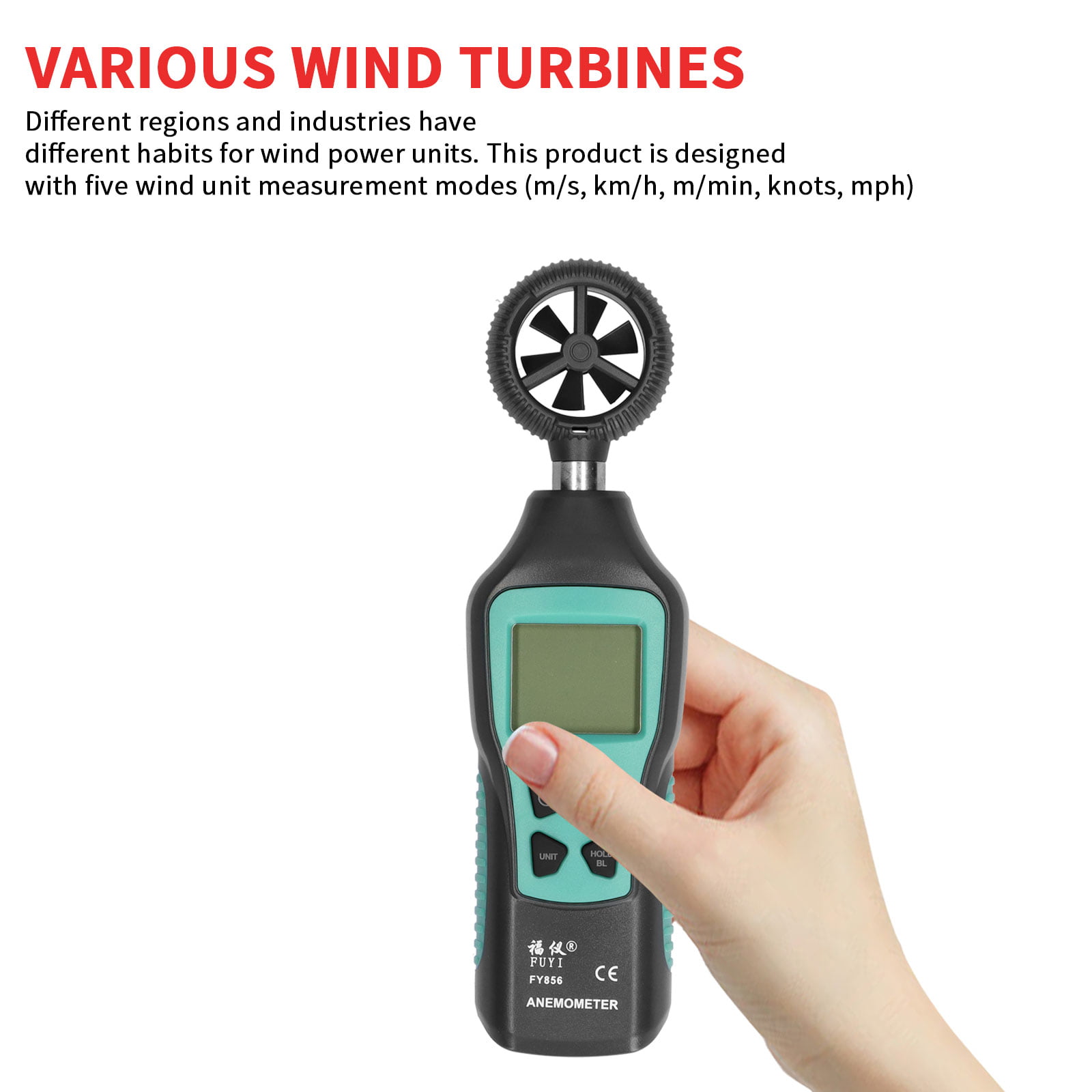 Details about   Digital Anemometer Handheld Wind Speed Meter Thermometer LCD Sailing Guage Teste 