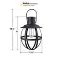 thumbnail image 4 of Xodus Innovations BL840 Battery Powered Outdoor Decorative LED 11 Inch Metal Hanging Lantern with Your Choice of 4, 6 or 8 Hour Automatic Timer, Black, 4 of 5