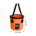 thumbnail image 4 of Greeniant Cubo de agua plegable de PVC, resistente al agua, lavabo, senderismo, de coches, contenedor organizador con asa, accesorios Pescar Naranja 12L Greeniant OD022092-05, 4 of 6