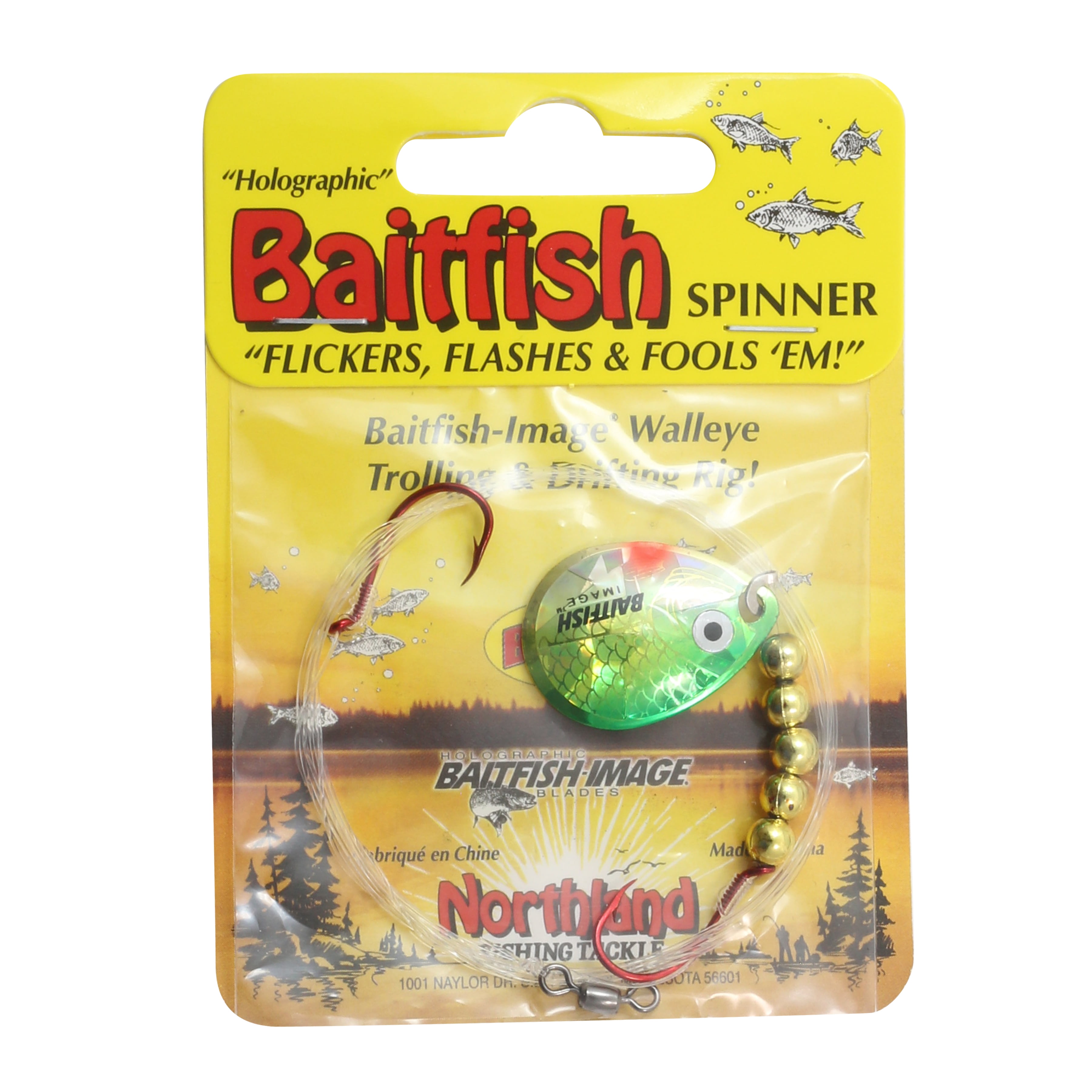 Northland Tackle Baitfish Spinner Harness, Spinner Rig, Freshwater, Yellow Perch