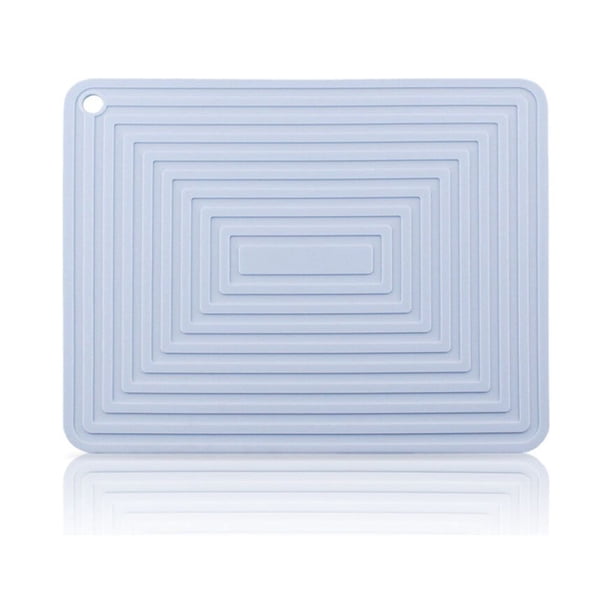 Moyic Tapete de ondulado, olla de cocina, , mantel individual, soporte plegable, Flexible, reutilizable, cojín para encimera, cuenco, Mostrada Azul claro