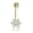 Gold, variant on AVORA 10K Yellow Gold Simulated Opal Flower Belly Button Ring Body Jewelry (14 Gauge)