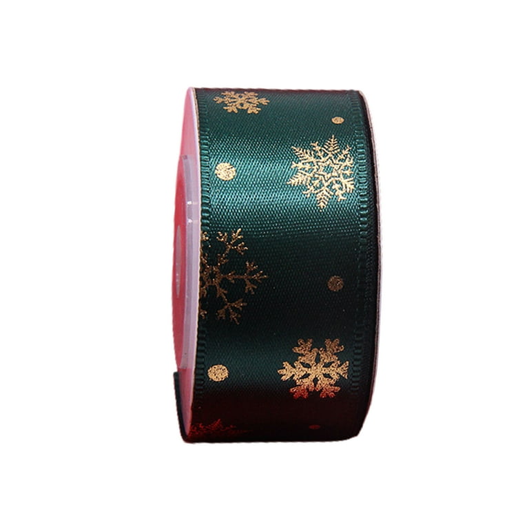 1 Roll Portable Ribbon Add Atmospheres Polyester Printed Snowflake Deer Glitter Ribbon for Home Pink Polyester