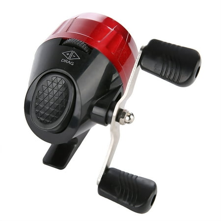 Portable Spincast Fishing Reel Slingshot Outdoor Shooting Harpoon Dart Reel(red)