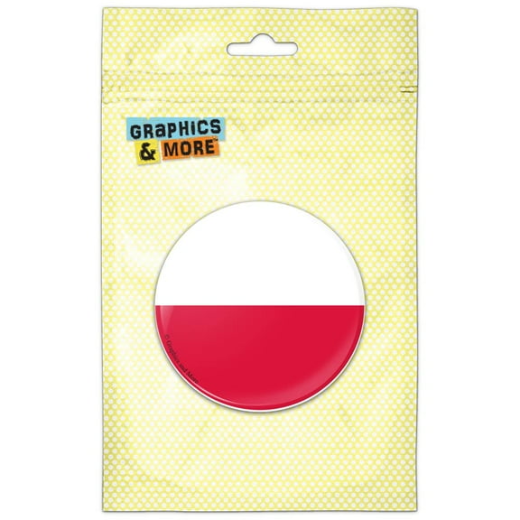 Poland National Country Flag Pinback Button Pin Badge
