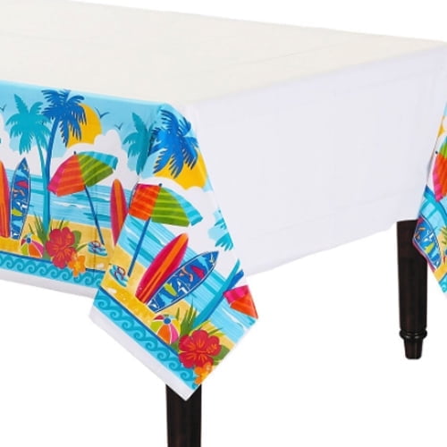 Sun & Surf Tropical Beach Summer Luau Party Decoration Plastic Tablecover