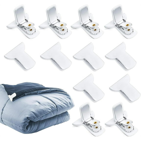 Triani 12Pcs Duvet Clips for Comforter Inside White Padded Duvet Clips Blanket Fasteners Prevent Comforter from Shifting Bedding Accessories Quickly Install Sweet Sleeping
