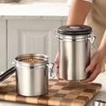 thumbnail image 6 of Airtight Coffee Storage Containers, Stainless Steel Food Storage ContainerswithLids, Coffee Bean Storage, Silver Tone, 3 Set, Kitchen Counter Pantry Organization, 6 of 6