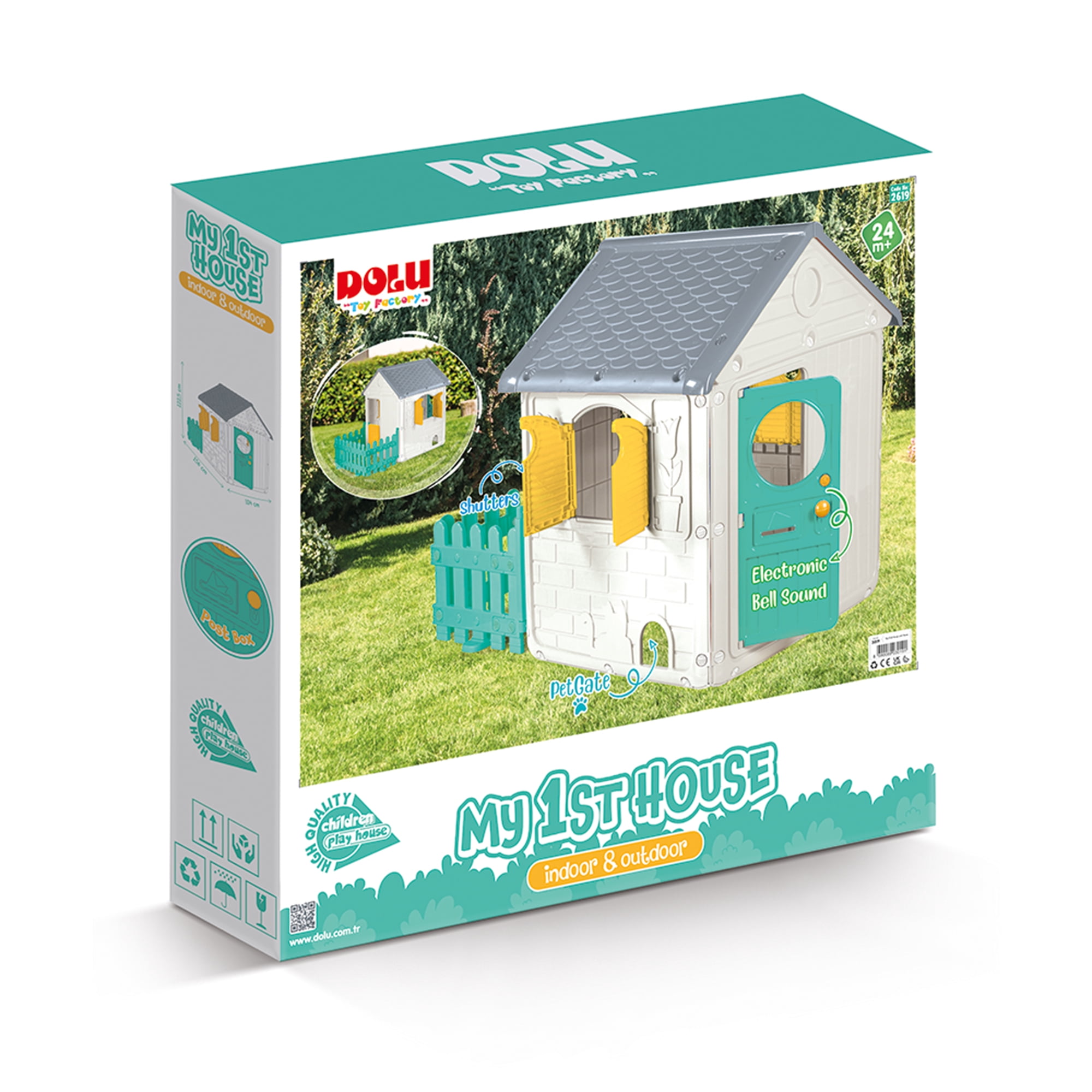 DOLU My First Playhouse with Fence - Durable Easy Assembly