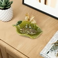 thumbnail image 4 of Cute Ceramic Soap Dish,Decorative Leaf Design with 3D Rabbit Figurines,Fast Draining Bathroom Soap Holder,Countertop Accessory for Kitchen,Office, 4 of 5
