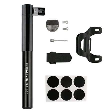 High Pressure Shock Pump, (300 PSI Max) Fork & Rear Suspension, Lever Lock on Nozzle No Air Loss with Tire Patches for Road, Mountain and BMX (Best Tire Pressure For Mountain Biking)