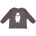 thumbnail image 3 of Inktastic Christmas Bear, Polar Bear, Hat, Christmas Lights Boys or Girls Long Sleeve Toddler T-Shirt, 3 of 5