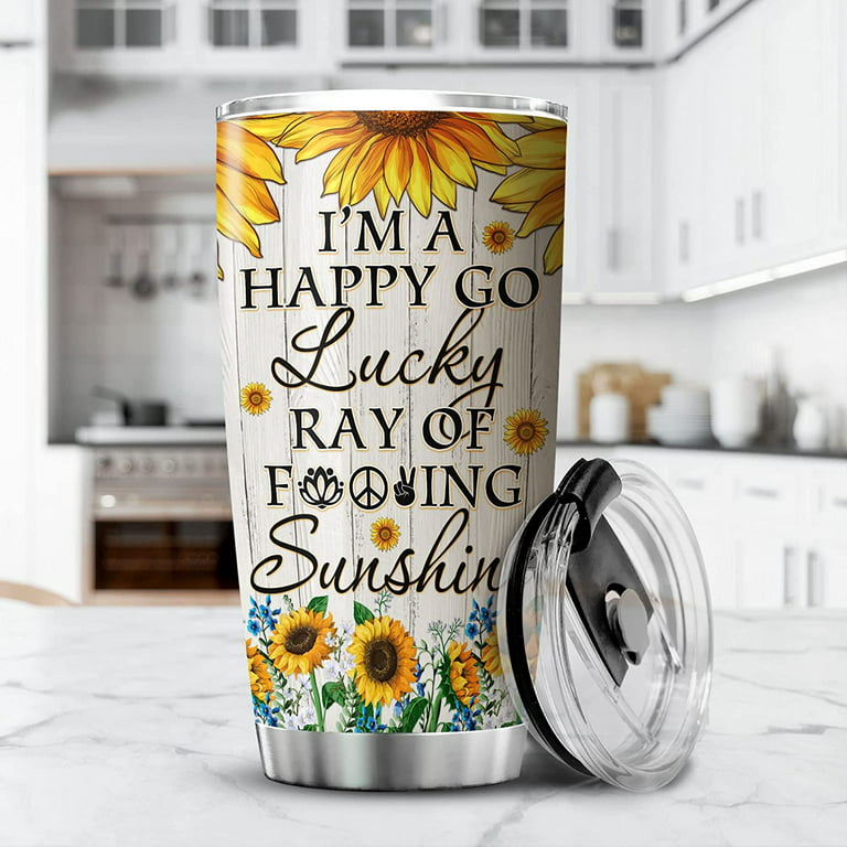 RTIC Sunflower Gift Stainless Steel Coffee Handled Coffee Mug 15 Oz Flower  to Go Cup Mother's Day Present Eco Coffee Cup 