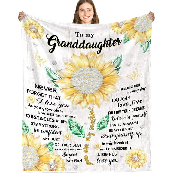Granddaughter Gifts from Grandma Nana Grandpa, Granddaughter Gifts, Birthday Blanket for Granddaughter, Granddaughter Blanket Gifts Idea (50"x60")