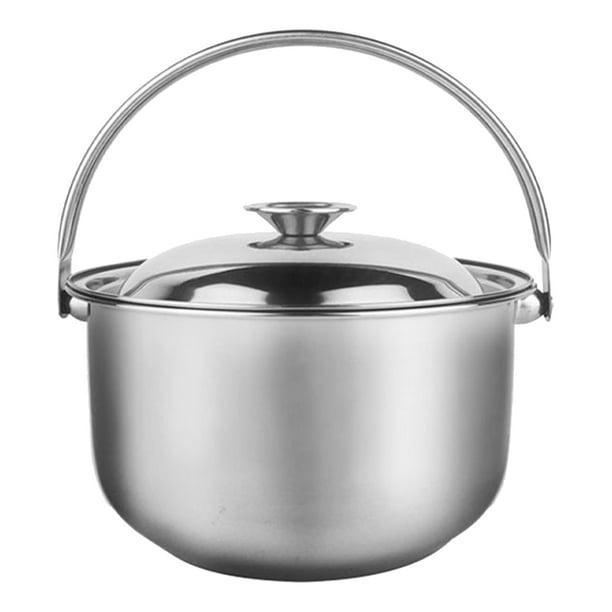 Olla para estofado doméstico con tapa, olla de cocina de acero inoxidable, utensilio de cocina
