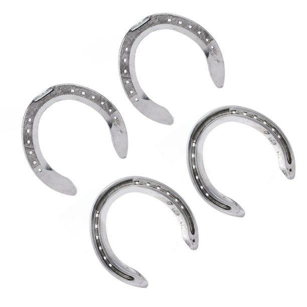 4pcs Horseshoe Kit, Aluminum Alloy Horse Shoes Light Weight Reliable  Practical Horse Riding Accessory for Horse Racing Racecourse(No 4)