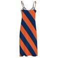 thumbnail image 6 of Diagonal Stripes: Orange & Navy Blue Sleeveless Dress evening dress summer outfits for women prom dress, 6 of 7