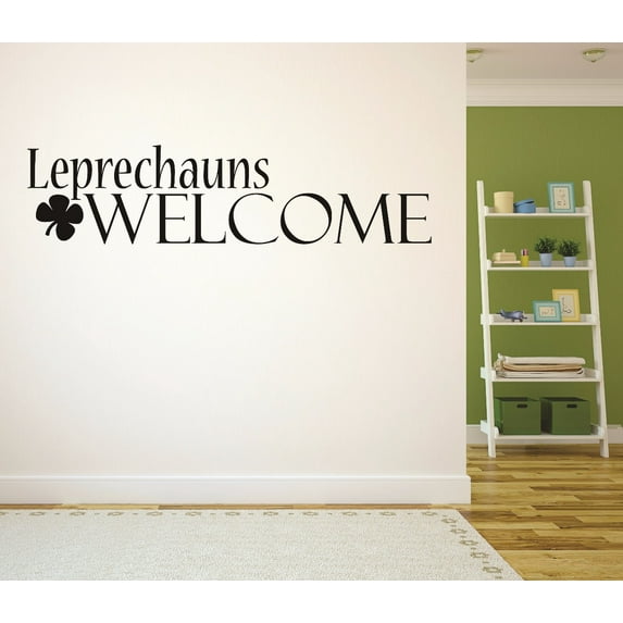 Decal Wall Sticker : Leprechauns Welcome Irish St. Patricks Day Holiday 20x40 Inches