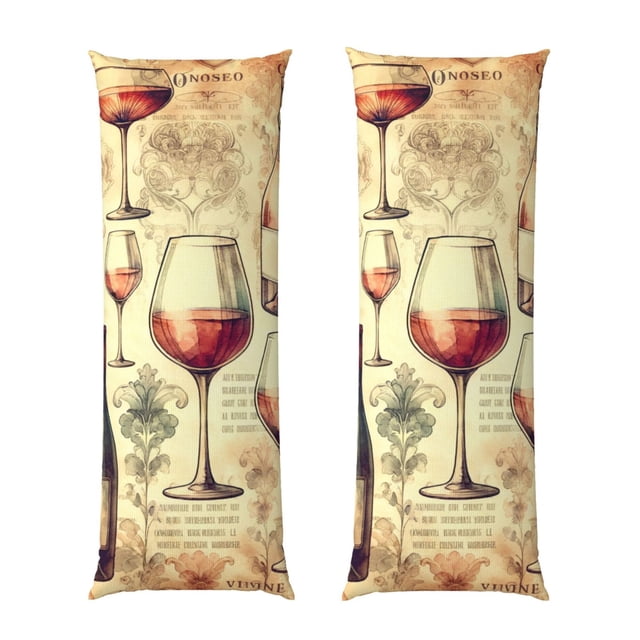Fotbe Wine Funda para Almohada Corporal con Diseño, Funda de Microfibra Ultrasuave de 20x54 Pulgadas, Ropa de Cama Elegante