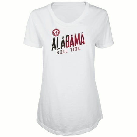 - Women's Russell White Alabama Crimson Tide Tunic Cap Sleeve V-Neck T-Shirt