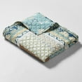 thumbnail image 4 of Greenland Home Fashions Thalia 100% Cotton Throw Blanket, Reversible, Velvet Embellished, 50 W x 60 L inches, Blue, 4 of 7