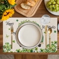 thumbnail image 4 of Saint Patrick's Day Placemats Set of 8, Green Truck Leaves Floral Farmhouse Placemats for Dining Table, Place Mats for Kitchen Tabletop, Waterproof Wipeable Dining Table Mats Set, 4 of 9