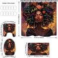 thumbnail image 5 of Black Girl Bathroom Set with Shower Curtain and Rugs, Toilet Lid Cover, Bath Mat, Inspirational Quote African Women Shower Curtain Set with Hooks, Waterproof Shower Curtains for Bathroom Decor, 5 of 8