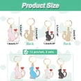thumbnail image 2 of Alloy Enamel Cat Charm Locking Stitch Markers Golden Tone 304 Stainless Steel Lobster Claw Clasp Locking Stitch Marker Mixed Color 3.7~4.1cm diy, 2 of 5