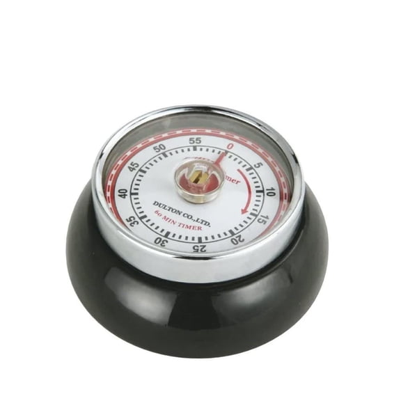 Zassenhaus Magnetic Retro Kitchen Timer, Classic Mechanical Cooking Timer (Black)