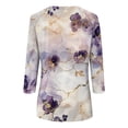 thumbnail image 5 of DENGDENG Womens 3/4 Sleeve Tops Lightweight V Neck Shirt Floral Fashion Blouse Summer Three Quarter Length Sleeve T Shirts Petite Vintage Tunic Tops 2024 Light pink S, 5 of 5