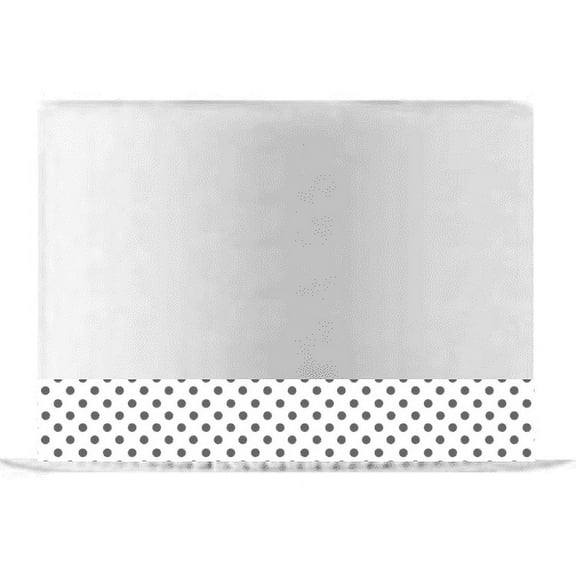 White and Grey Polka Dot Edible Cake Decoration Ribbon -6 Slim Strips