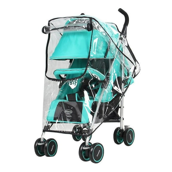 Stroller Rain Cover Universal, Plastic Rainproof Stroller Wind Shield, Zip Front Opening EVA Transparent
