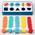 thumbnail image 3 of UUWEAR 1 Box Wooden Shape Sorting Box Montessori Educational for Color and Shape Recognition Puzzle Fine Motor Skills Development Safe Natural Material Early Learning Color Matching Game, 3 of 9