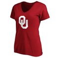 thumbnail image 2 of Women's Fanatics Crimson Oklahoma Sooners Official Logo V-Neck T-Shirt, 2 of 3