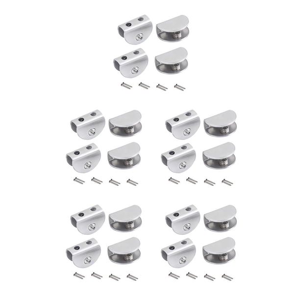 Advancent Office Hotel Glass Clamp Shelf Holder Aluminum Furniture Door Screw Bedroom Hardware Panel Alloy Mounted Bracket Type2 NO2