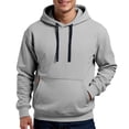 thumbnail image 3 of Men's Pullover Hoodie for Spring, Trendy Casual Long Sleeve Sweatshirt, Streetwear Fleece Top for Daily Wear, Christmas, Fall Season, Lightweight Comfort,Light Gray,2XL, 3 of 7