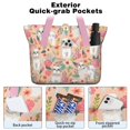 thumbnail image 2 of Tote Bag for Women - Shih Tzu Dog and Floral Shoulder Bag - Large Utility Work Duffle Bag with Zipper Handbag for Travel, Work, Sprots, 2 of 5