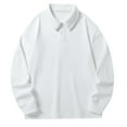 thumbnail image 1 of Men T Shirts Long Sleeve Soft Collared Big Tall White Going Out Fall Tops size XXXXL, 1 of 4