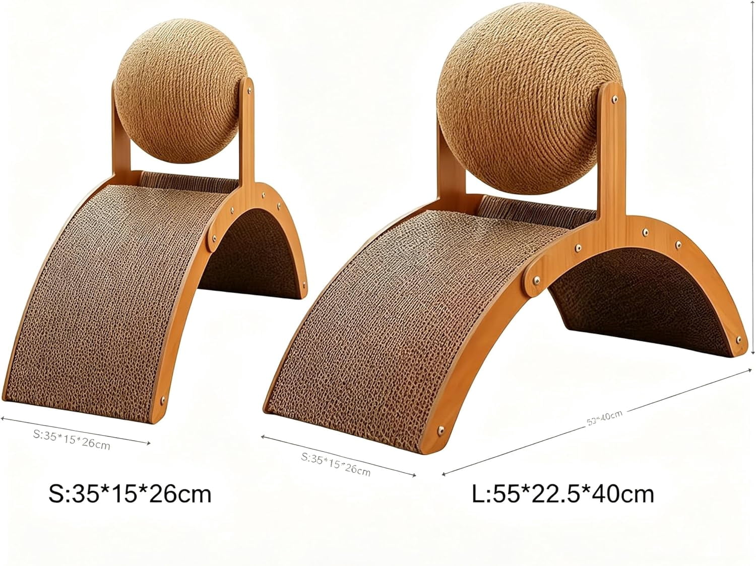 Interactive Cat Scratcher, Cat Scratching Post Design with Arch Bridge Balls-Stylish CatScratching Board, Natural Sisal Scratcher Ball, Fun and Engaging Scratching Post for Exercise