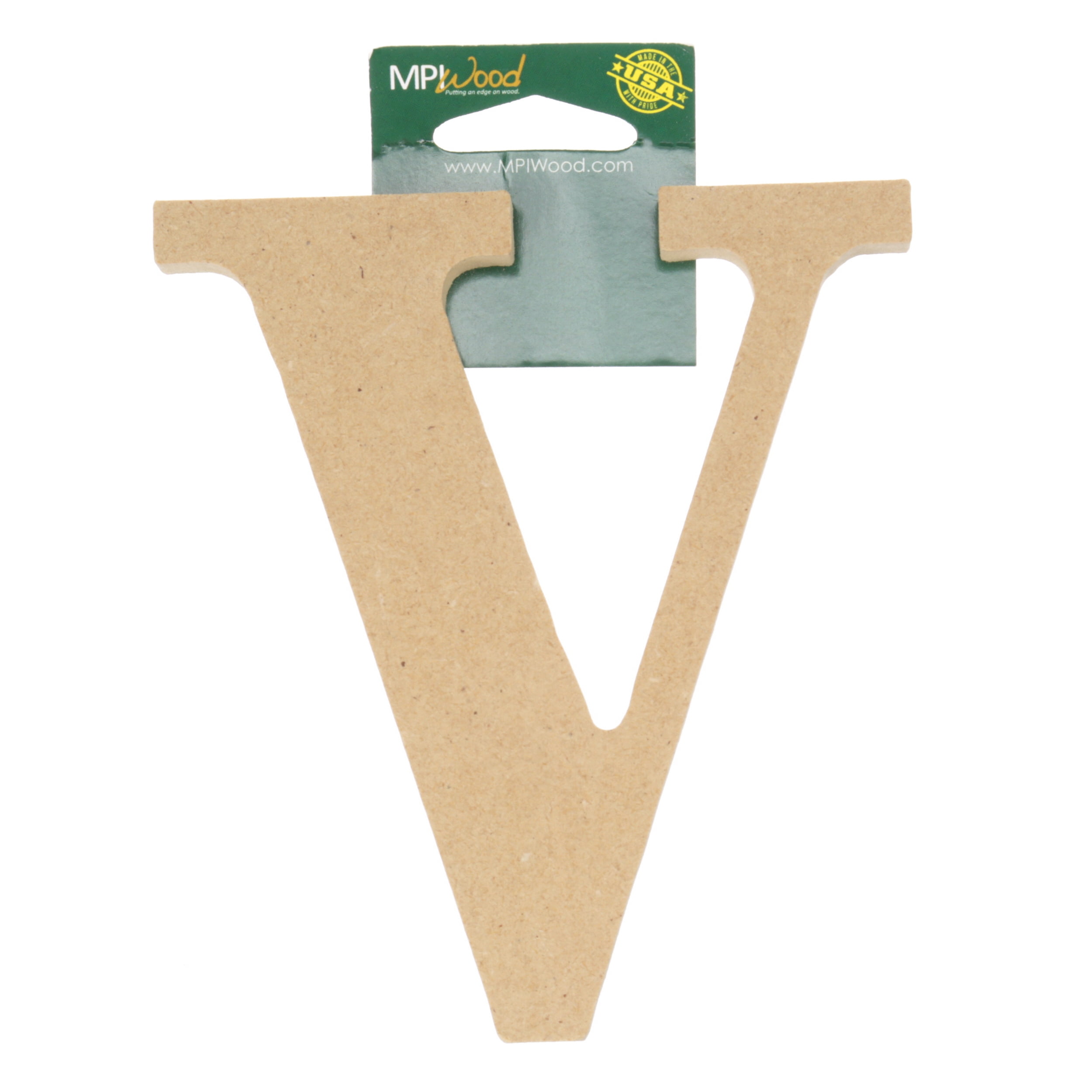 Unfinished Wood 5" Classic Font Letter V
