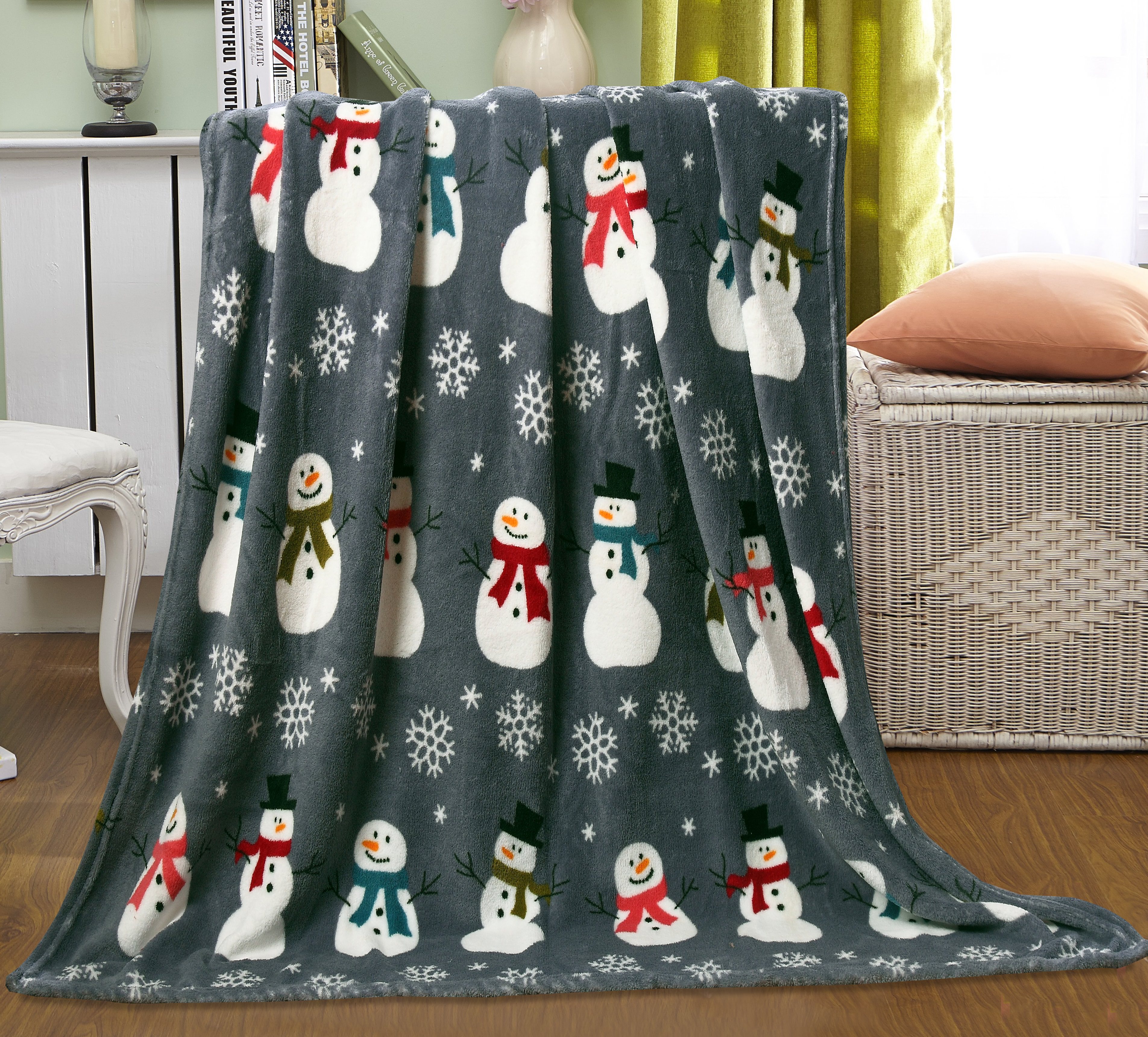 Let It Snow Collection Holiday Microfleece Throw Blanket (50" x 60