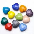 thumbnail image 2 of U8MO 10pcs 16mm Heart Shape Faceted Opaque Glass Loose Beads for Jewelry Making-Gray, 2 of 6