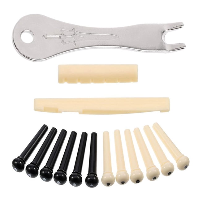 instrumento musical Juego de 15 pines de puente para guitarra acústica extractor de clavos juego de tuercas para sillín de guitarra FLhrweasw Nuevo