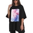 thumbnail image 4 of Plus Size Shirt for Women Oversized Black Tops for Women Short Sleeves Shirt for Women Pink T Shirt Crewneck Shirt for Women M, 4 of 5