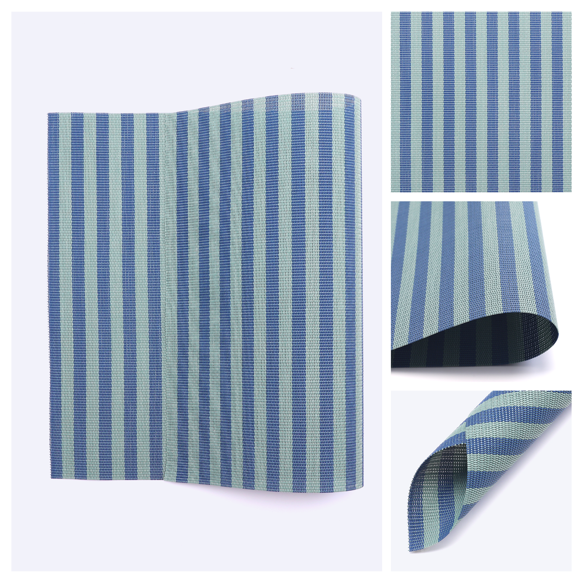 Unique Bargains Set of 6 Woven Placemats Washable Kitchen Mat Blue