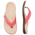 thumbnail image 4 of Domzle Womens Flip Flops Comfortable Outdoor Fasciitis Orthopedic Thong Slip On Walking Sandals Lightweight Non-Slip Summer Beach Slippers Red, 4 of 5