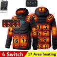 thumbnail image 2 of Chaqueta térmica de 9 zonas para hombre, con USB, para invierno, para exteriores, con calefacción eléctrica, abrigo térmico cálido, chaqueta de algodón calefactable, 2 of 5