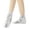 Silver, variant on Women Ankle Boots Round Toe Square Heel Lace Up Short Boots Shiny Pu Material Soft Sole Dance Shoes For Yoga & Training ,Us Size:8.5