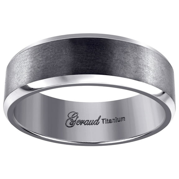 Titanium Mens Brushed Beveled Edge Comfort-Fit Wedding Band 8mm Size 13 Wedding Band for Men