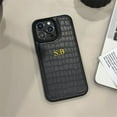 thumbnail image 1 of Personalised Customized Name Leather Soft Case For iPhone 15 Pro Max 14 Pro Max 13 Pro Max 12 11 13 14 15 Plus Initial Cover, 1 of 7